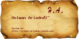 Holman Ariadné névjegykártya